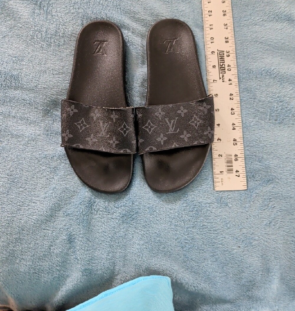 Louis Vuitton Black Monogram Slide Sandals LV - Picture 14 of 16